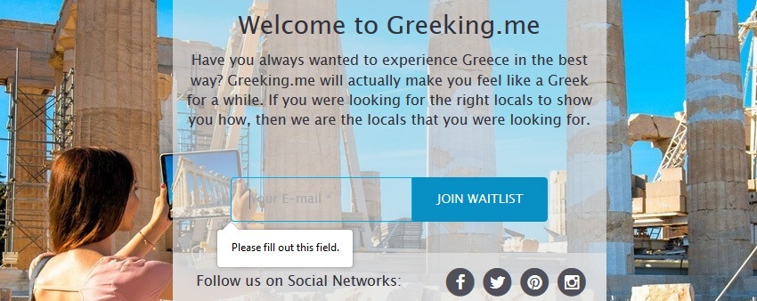 Κατασκευή ιστοσελίδας με εγγραφή σε newsletter Greeking.me